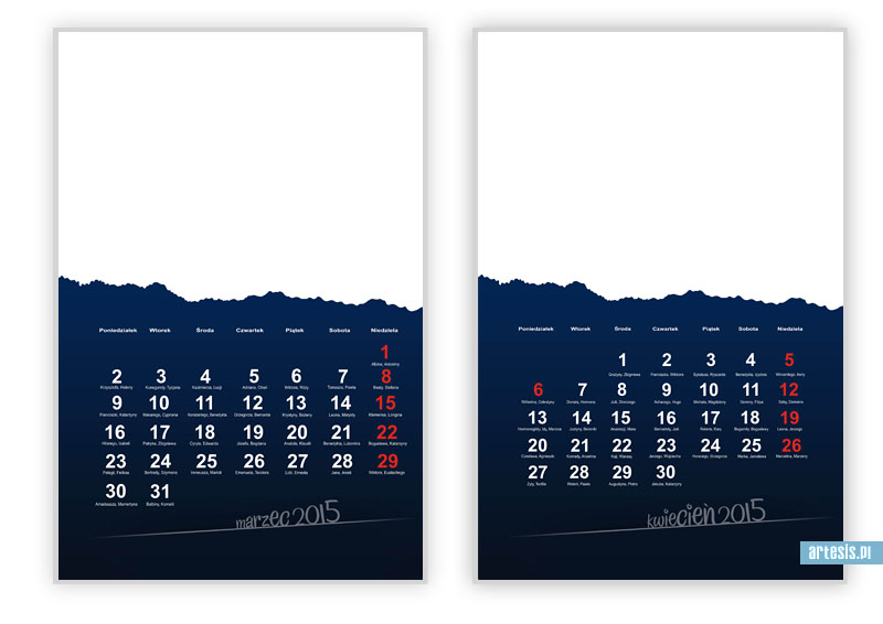 kalendarze 2015 kalendarium fotokalendarz szablon kalendarza kalendaria callendar template