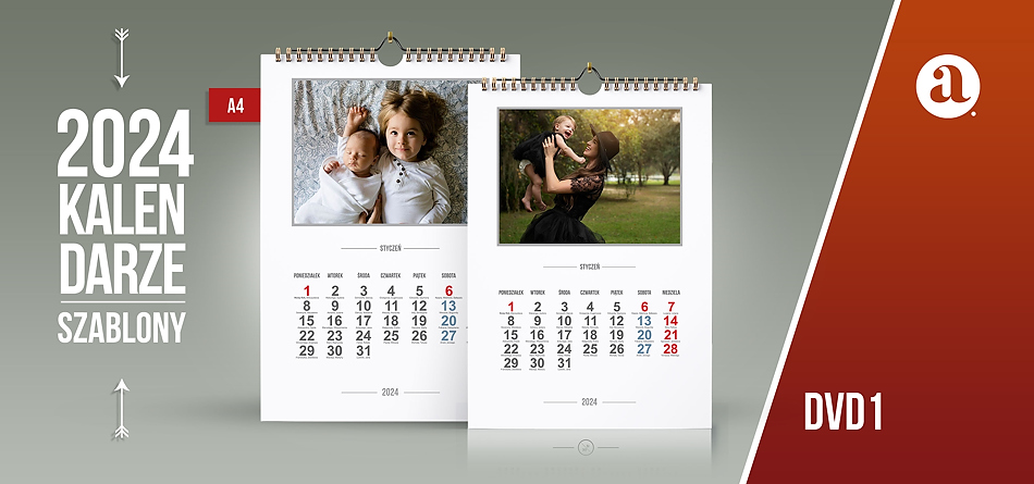 Gotowe Szablony Kalendarzy na Rok 2024 Rozwiązanie do Druku Z Personalizacją Fotografii