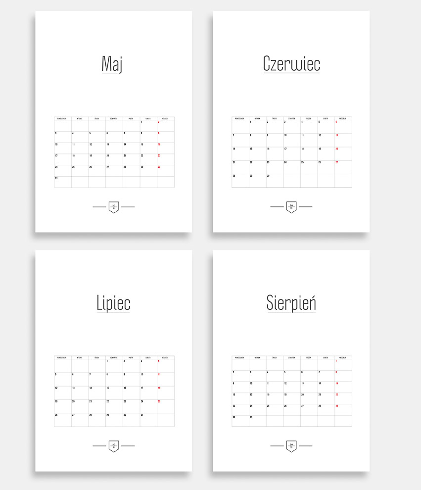 pusty kalendarz do druku 2021