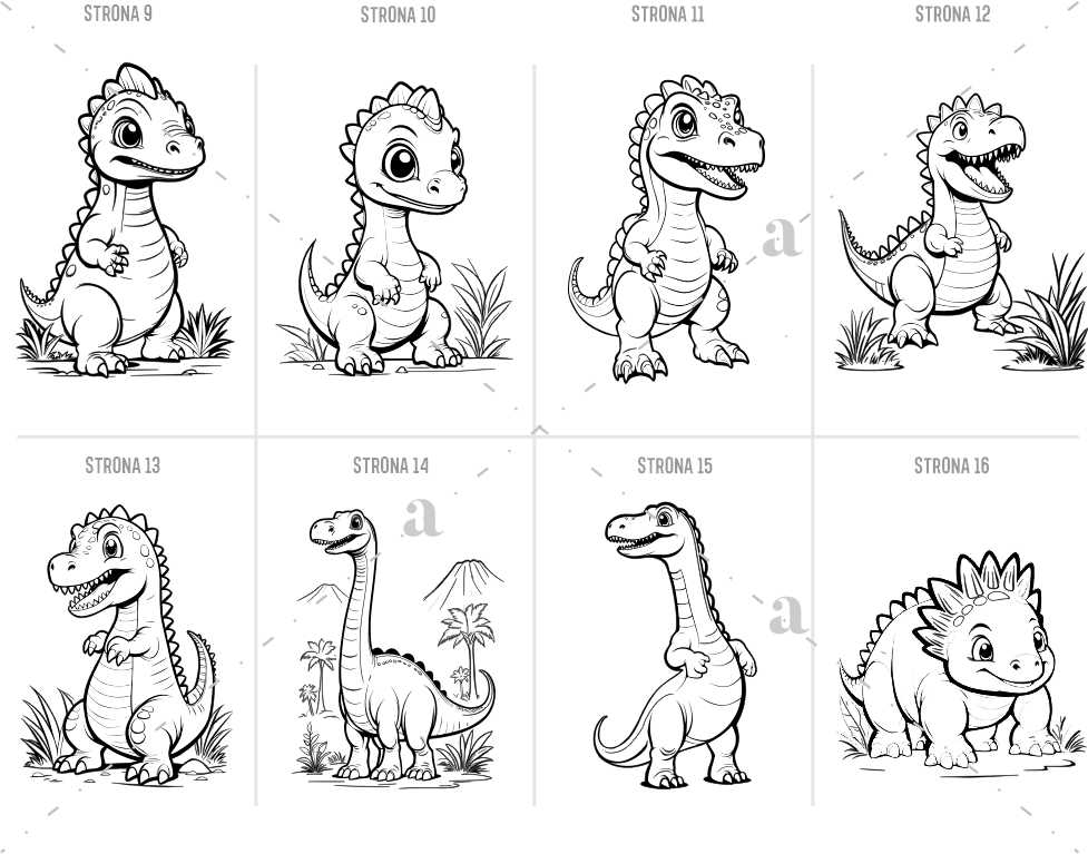 Kolorowanka dla Najmłodszych Dinozaury Edukacyjne Malowanki do Wydruku