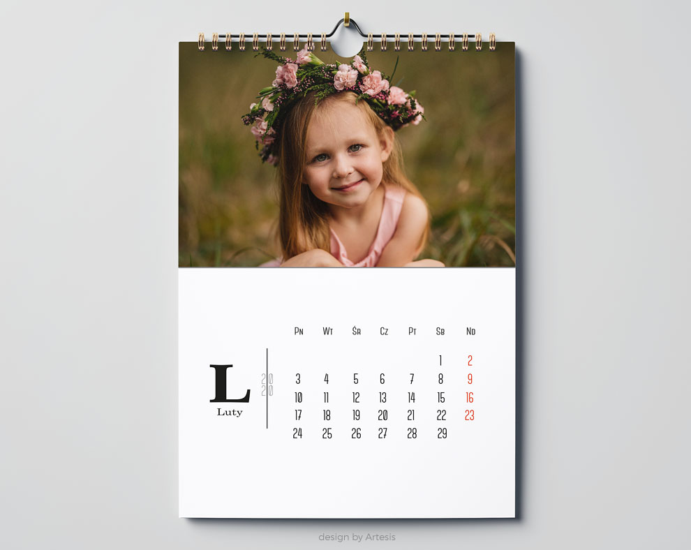 minimalistyczny fotokalendarz