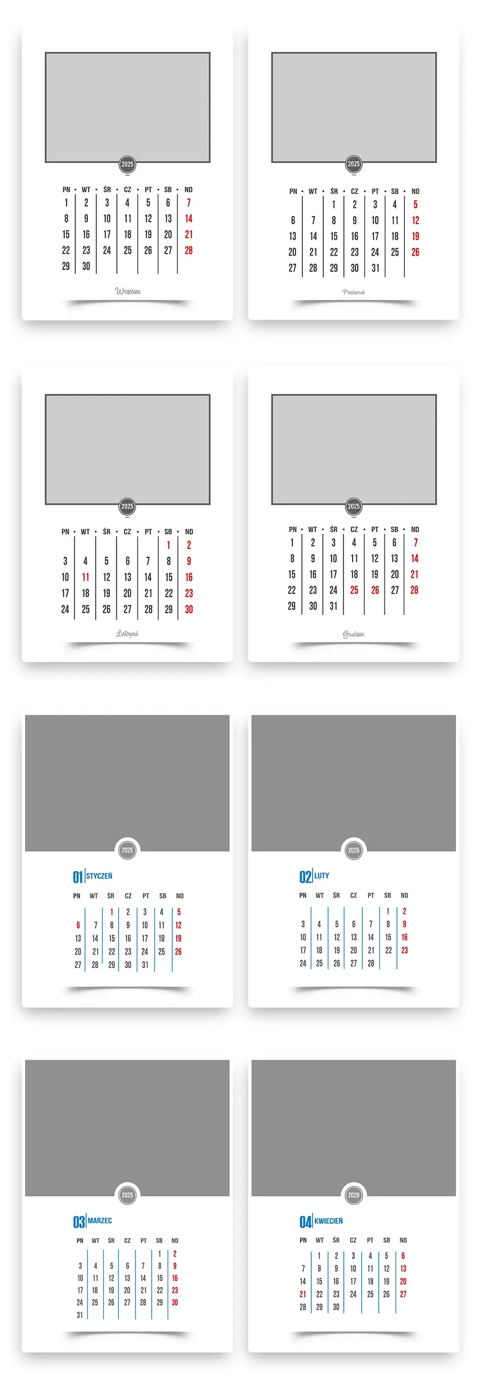 Kalendarz do Zdjęć na Rok 2025 – Spersonalizowany Zestaw