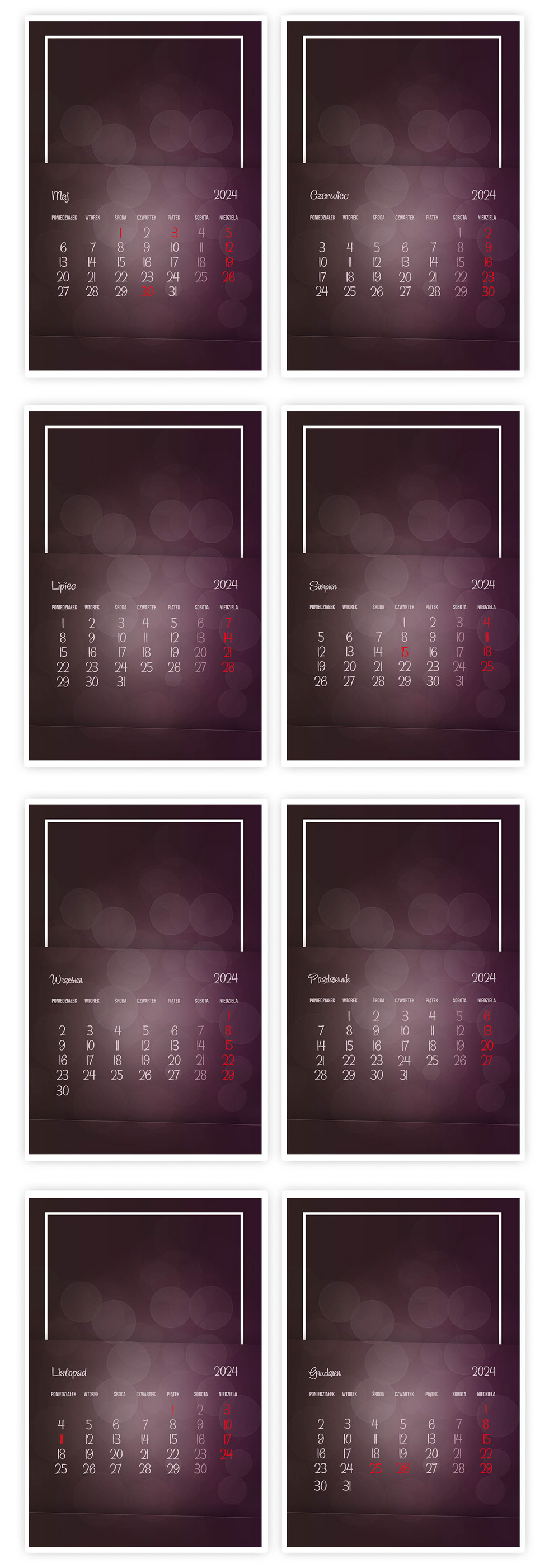 kalendarze 2024 photoshop projeky kalendarium