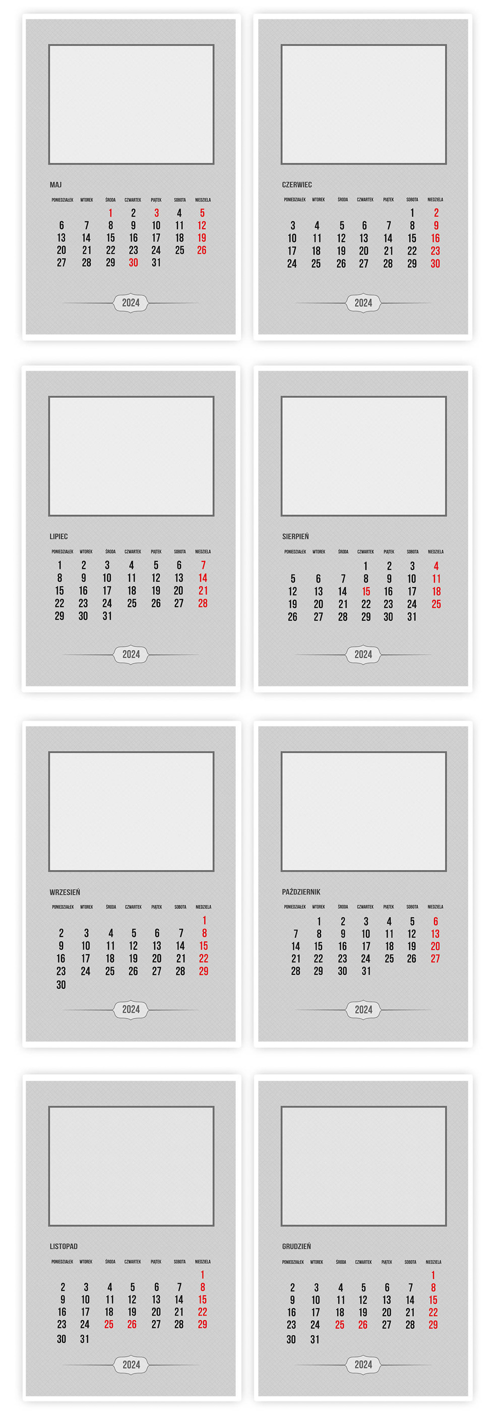 kalendarze 2024 photoshop projeky kalendarium