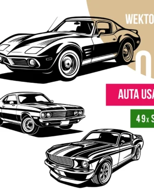 Amerykańskie Auta SVG – Grafiki Wektorowe Hot Rod CNC