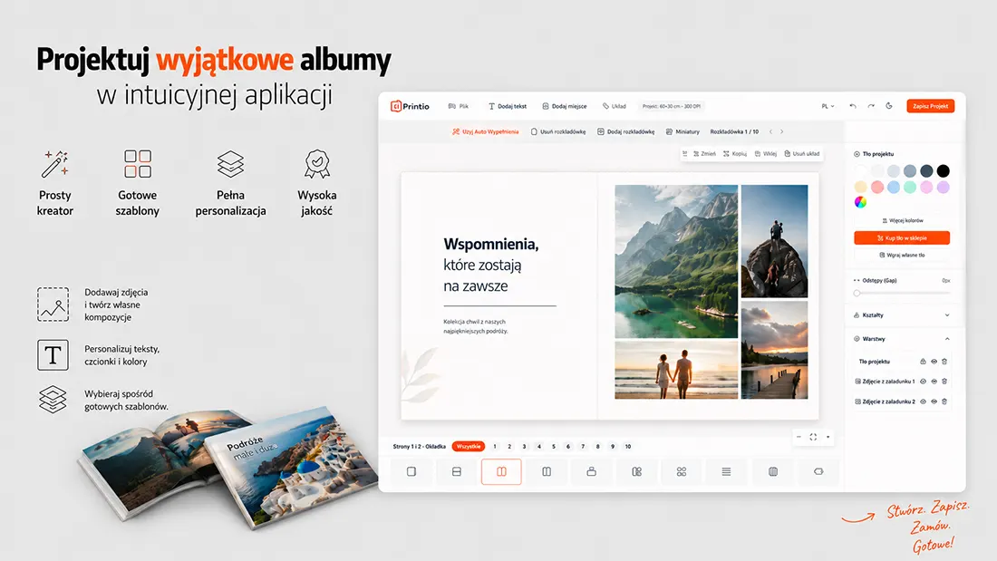 Darmowy program do foto albumów — zaprojektuj fotoksiążkę online z Printio