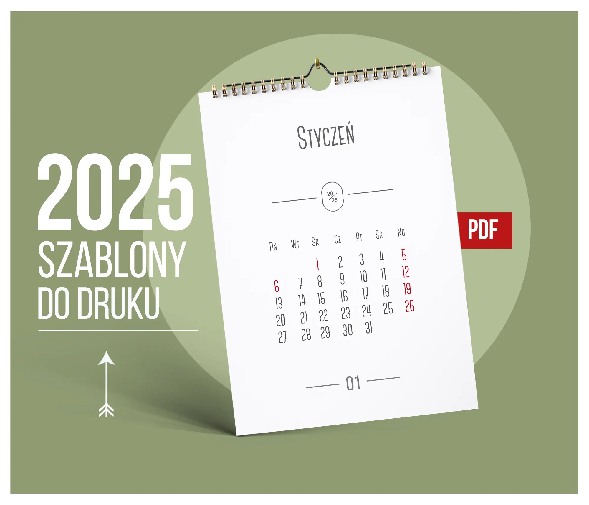 Kalendarz projekty Pdf wydrukuj w domu pusty kalendarz 2025