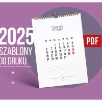 Kalendarz 2025 Ze świętami do Druku Miejsce na Notatki