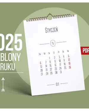 Kalendarz projekty Pdf wydrukuj w domu pusty kalendarz 2025