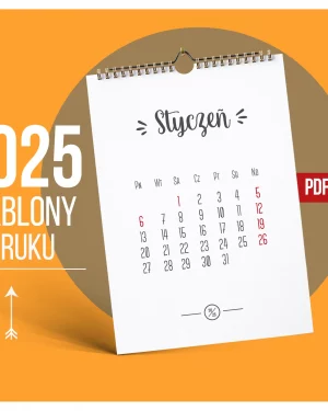 Kalendarz 2025 do Druku A4 Miesięczny 12 Projektów