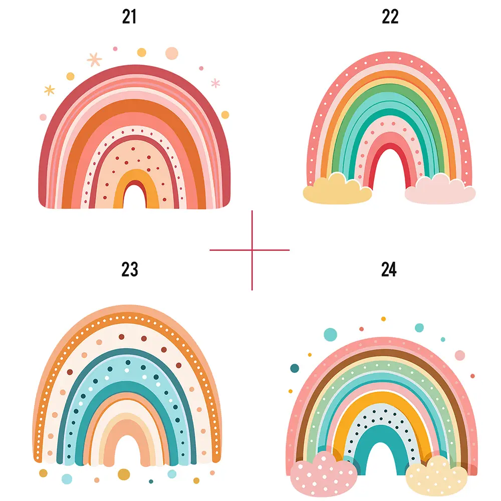 Kliparty Tęcza SVG - Profesjonalny Zestaw Boho Wektorowych Grafik