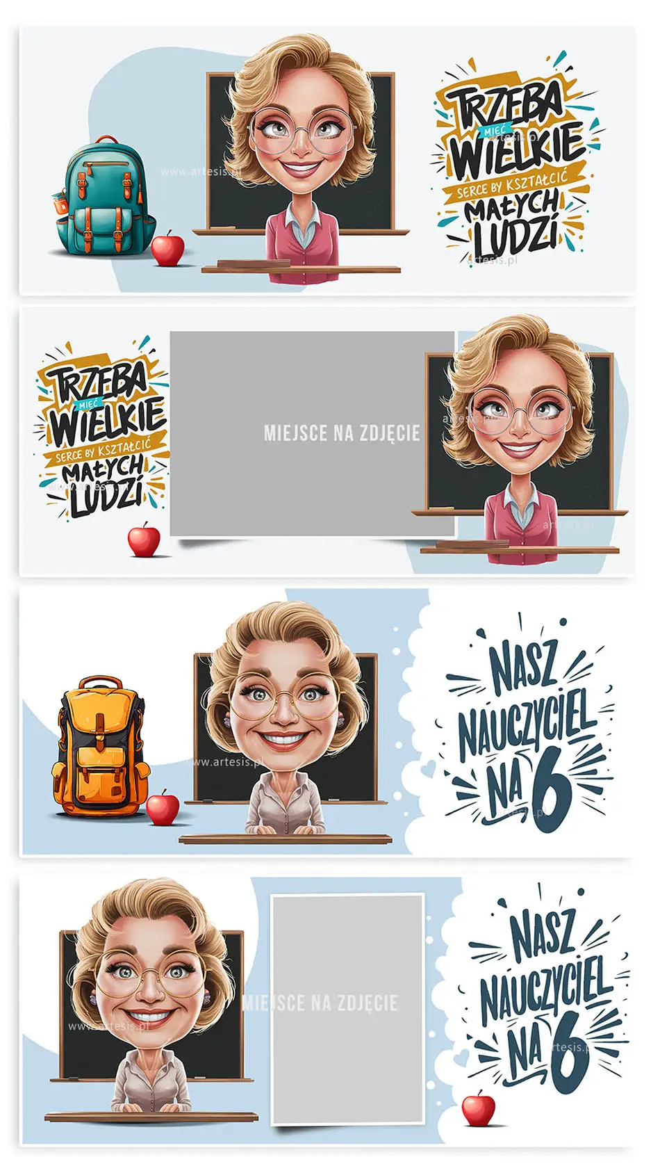 Personalizowane wzory PSD na kubki dla nauczycieli