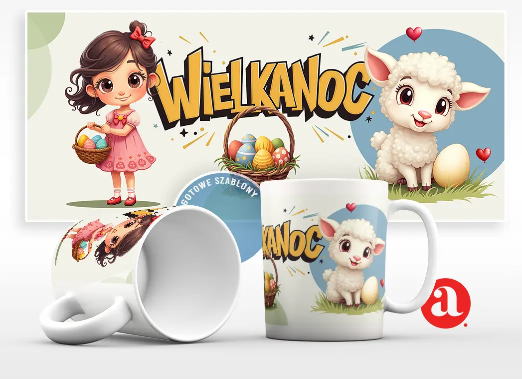 Kubki na Wielkanoc projekty szablony na kubki swieta 