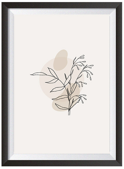 plakat kontur kwiat liście obrys rośliny liść linie artystyczny