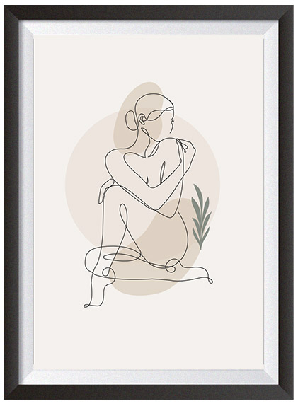 kobieca sylwetka ciało akt plakat minimalistyczny nagość 