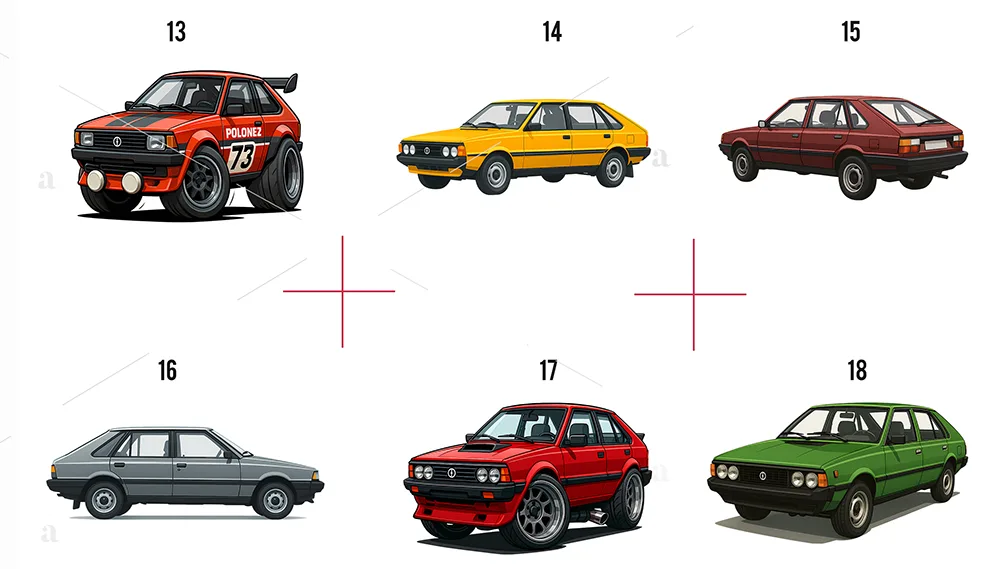 FSO Polonez PNG, Polonez Klasyk grafiki, samochody PRL png, kliparty Polonez, retro motoryzacja PNG, 