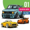 Zabytkowe samochody europejskie grafiki PNG Retro Auta