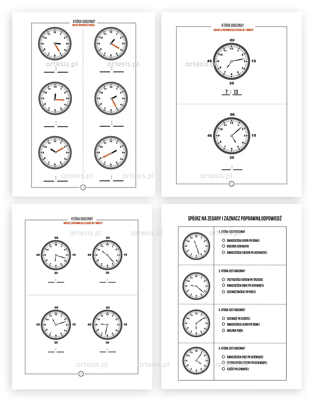 Nauka Zegara dla Dzieci – Darmowy PDF z Ćwiczeniami i Kartami Pracy