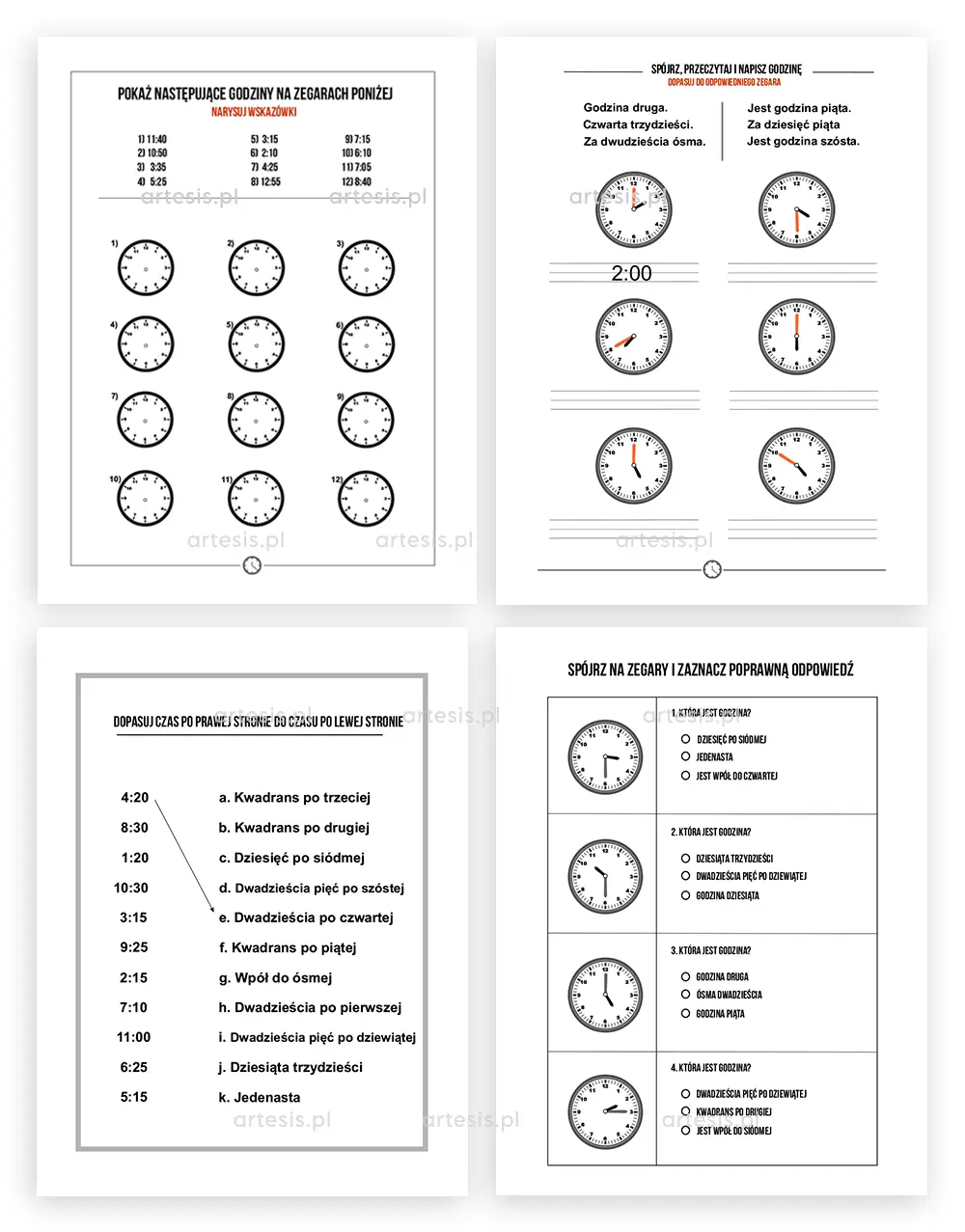 Nauka Godzin i Minut dla Dzieci – PDF z Kartami Pracy do Pobrania