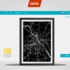 Plakaty miasta polski minimalistyczne mapy kolory kreator online