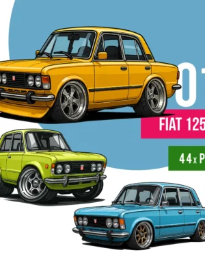 fiat 125p clipart png Polski duży Fiat retro car klasyk
