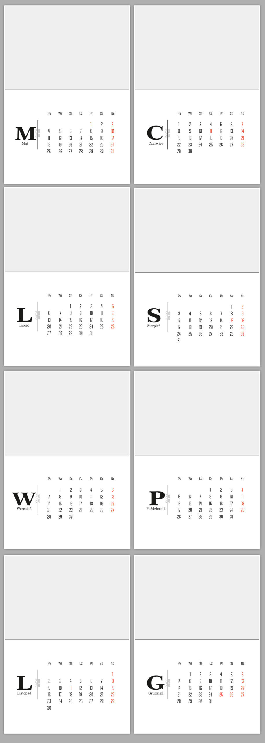 projekty kalendarzy