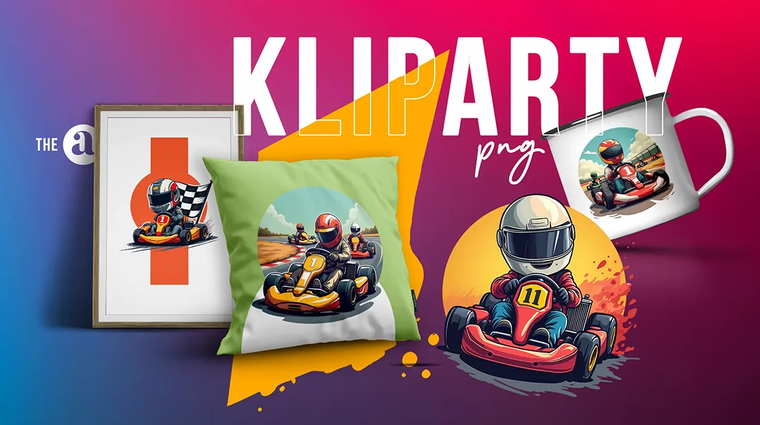 Gokart kliparty PNG zestaw Wyścigowe Samochody Kartingowe 02