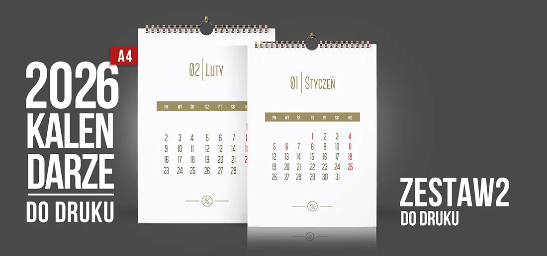 Uniwersalny kalendarz do druku roczny – 12 kartek A4 na rok 2026 PDF