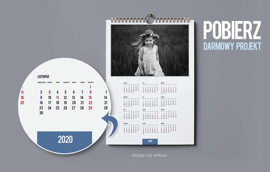 Darmowy projekt fotokalendarza 2020 – zrób go sam!