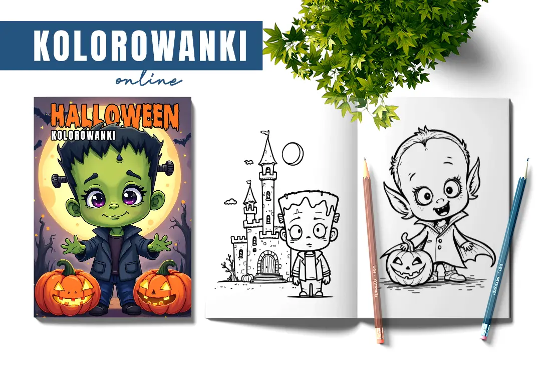 kolorowanki halloween straszne duchy dynie dzieci