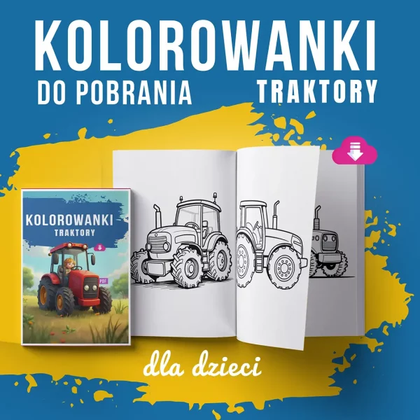 kolorowanki traktory dzieci do pobrania ciągniki