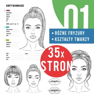 Karty do Makijażu PDF Szablony Ćwiczeniowe Makeup Druk trening wizaż