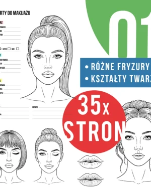 Karty do Makijażu PDF Szablony Ćwiczeniowe Makeup Druk trening wizaż
