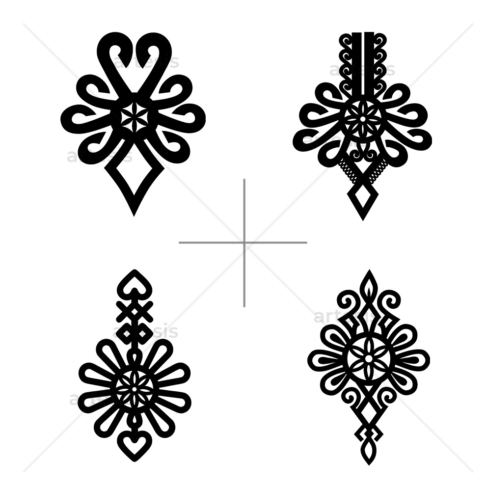 Parzenica wektor folklorystyczny klipart 10 wzorów SVG i PDF do cięcia laserem