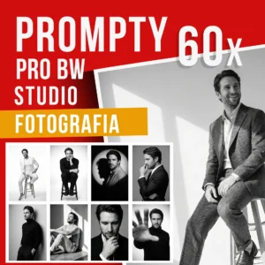 Prompty Foto PRO BW – Kolekcja Studio (ChatGPT + Gemini / Nano Banana) Reference Image • 60+ efektów • Profesjonalna fotografia czarno-biała