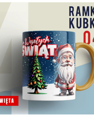 Świąteczne Ramki na kubki projekty PSD Boże Narodzenie