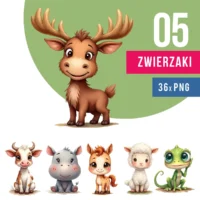 Słodkie Zwierzęta Grafiki PNG – Kreatywny Świat Dla Małych i Dużych Projektów