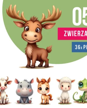 Słodkie Zwierzęta Grafiki PNG – Kreatywny Świat Dla Małych i Dużych Projektów