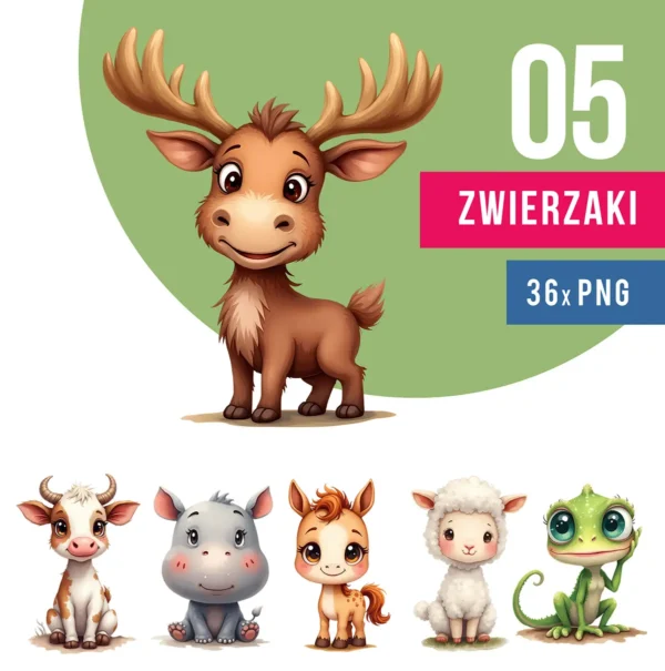 Słodkie Zwierzęta Grafiki PNG – Kreatywny Świat Dla Małych i Dużych Projektów