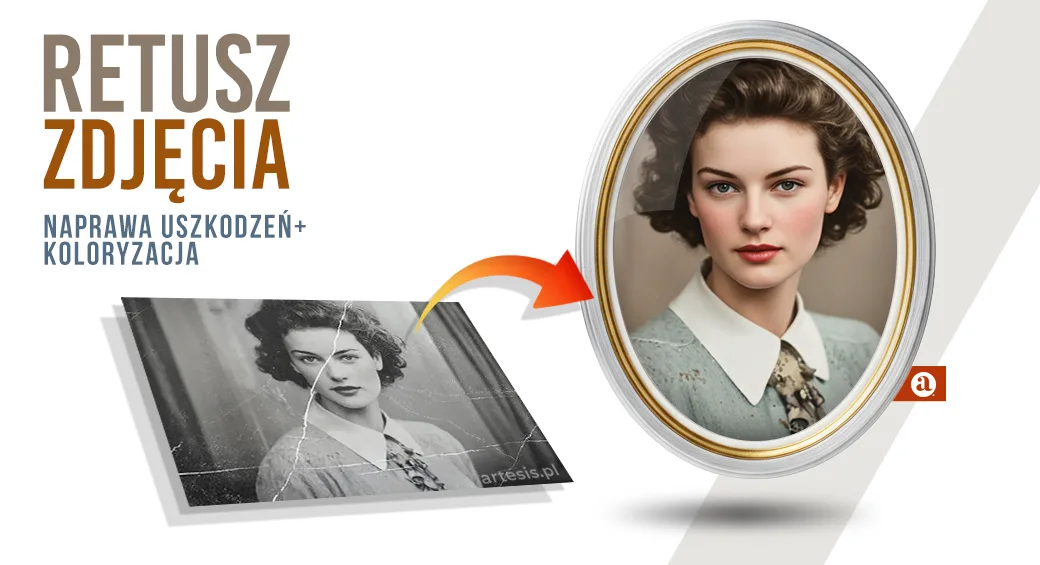 Retusz zdjęcia na nagrobek i odnowa starego foto pomnik naprawa